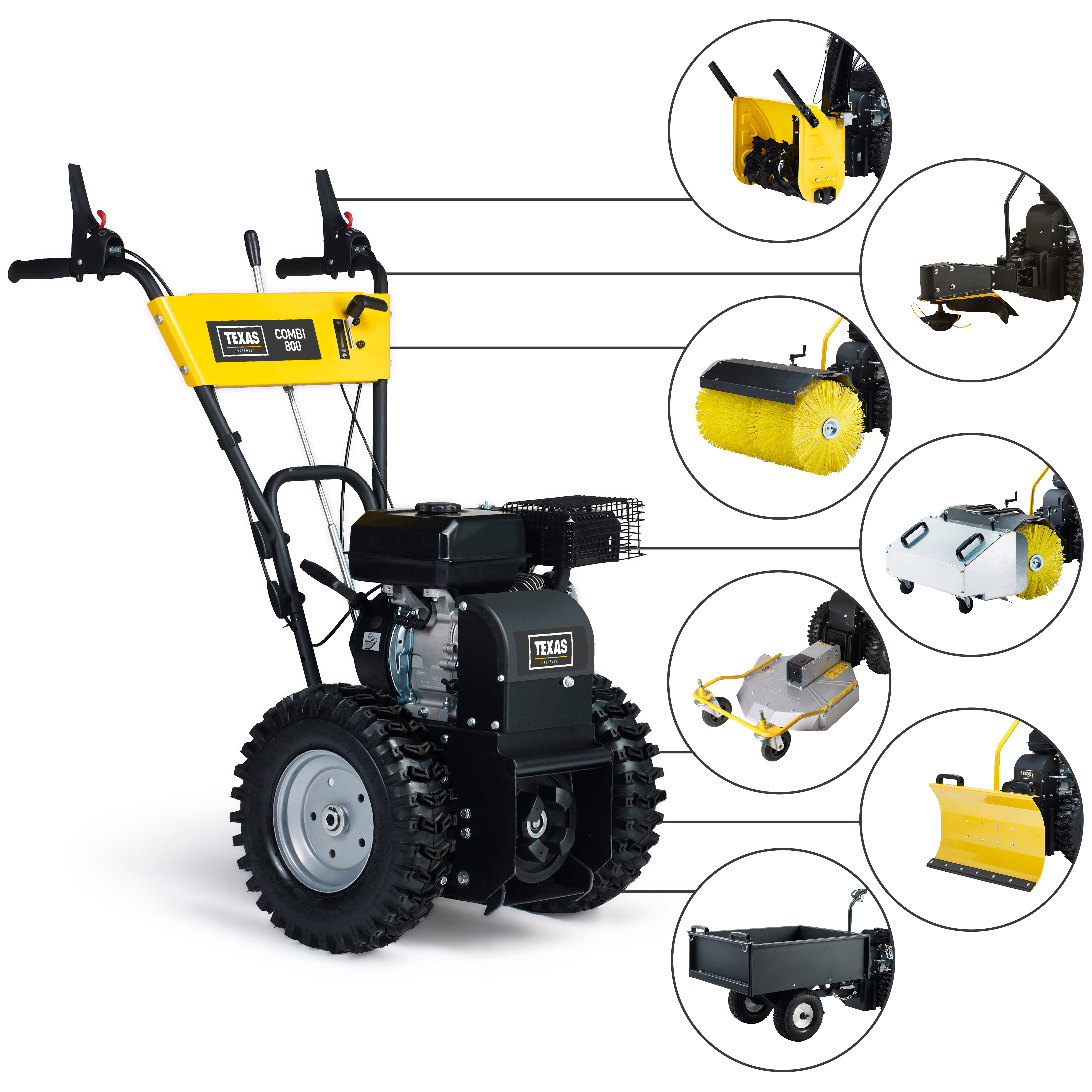 Texas Multifunktionsmaschine - Combi 800TG Geräteträger mit Kehrwalze