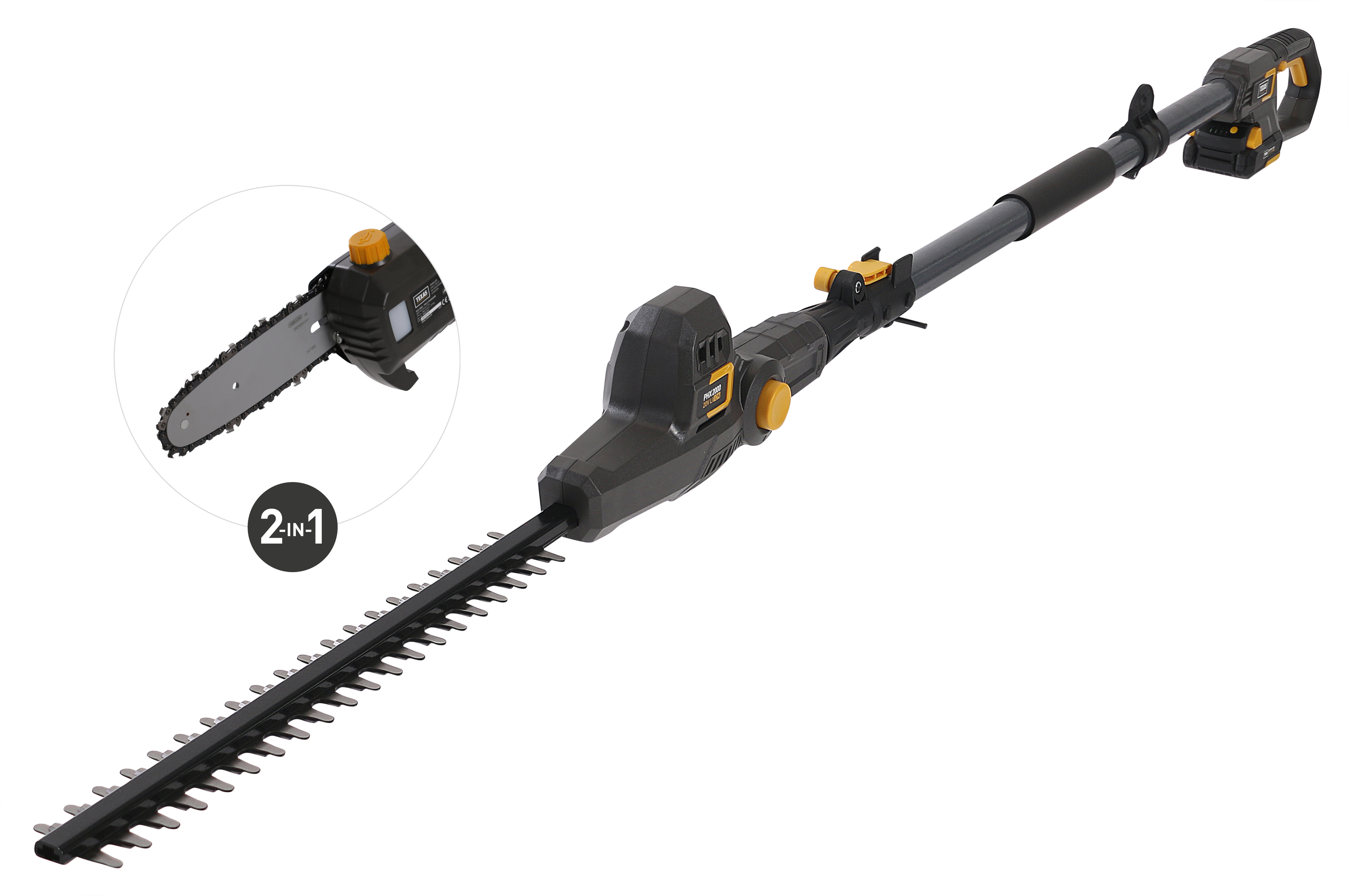 Texas Heckenschneider PHX/PCX2000 2-in-1 (20V) mit Akku+Ladegerät